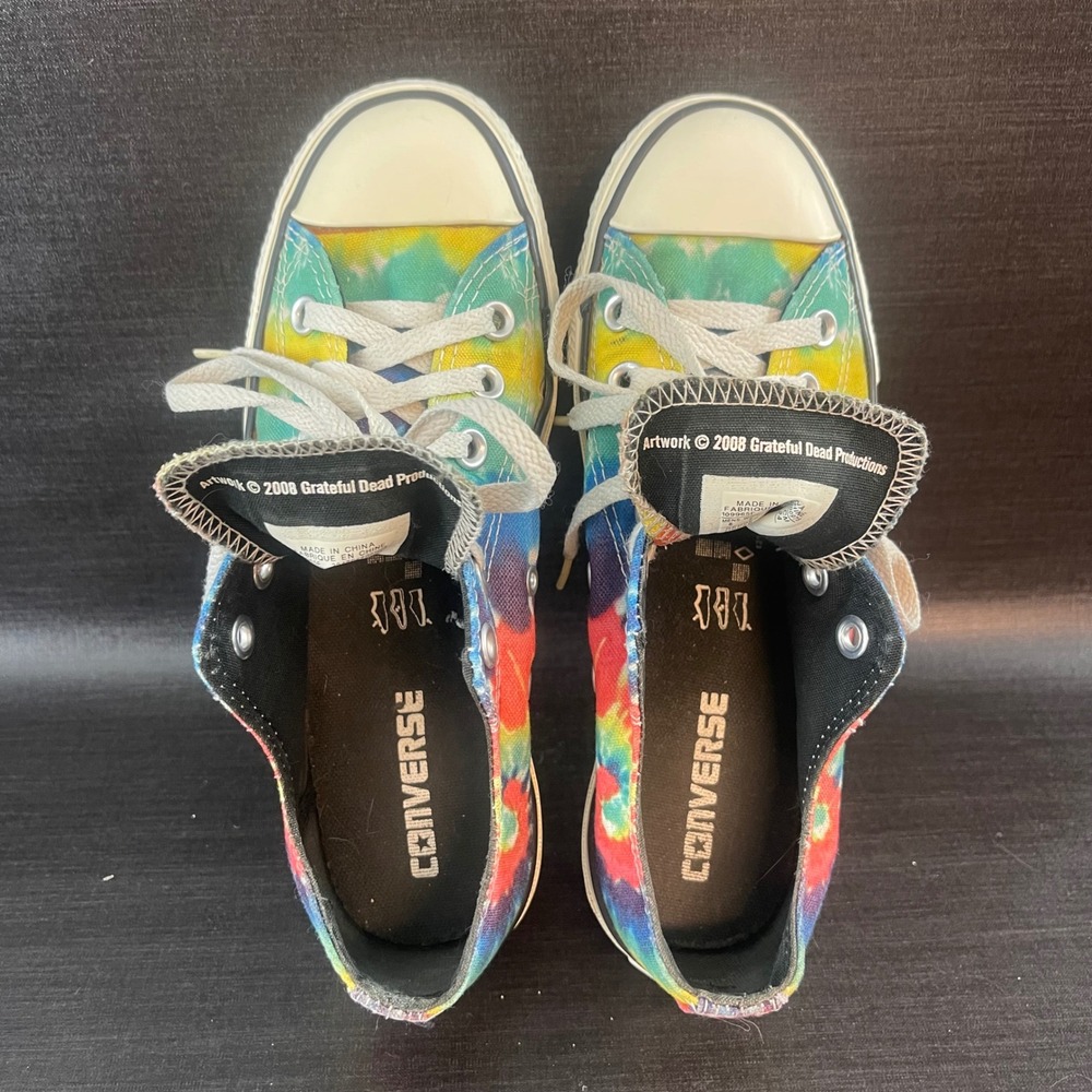 Converse Chuck Taylor Grateful Dead Dancing Bears Womens 7 Tie Dye Low Top Shoes - Picture 9 of 9